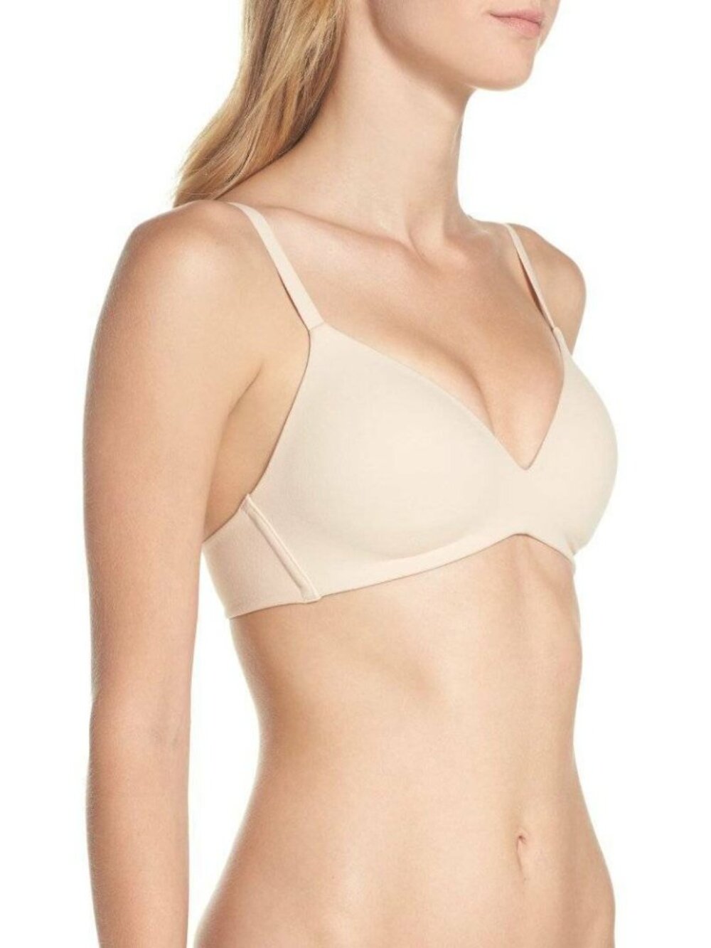 🆕WACOAL How Perfect Seamless Soft Cup Wireless Bra 36DD Beige #852189 - Picture 5 of 11